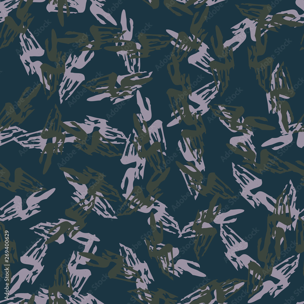 Urban UFO camouflage of various shades of blue, green and violet colors Urban UFO camouflage of various shades of blue, green and violet colors