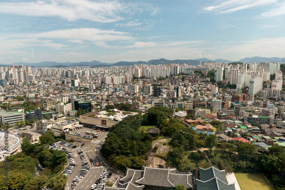 City view from Shilla Hotel, Seoul, South Korea