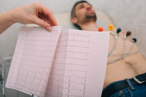 Canvastavla patient getting heart rate monitored with electrocardiogram equipment