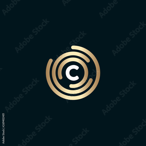 C Letter alphabet logo template