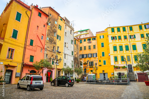 Traditional cozy street in city San Remo, Italy