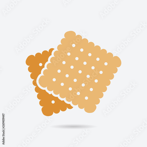 Biscuit, cookie color vector icon. Element of kitchen for mobile apps illustration. Biscuit flat icon for website design and development.