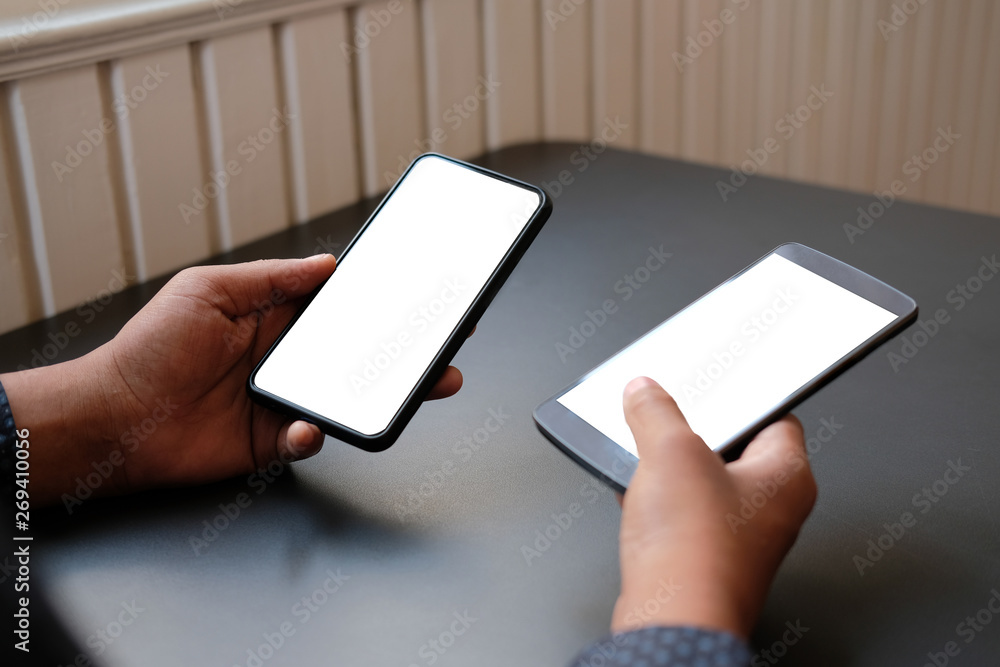 man holding using smart mobile phone man holding using smart mobile phone