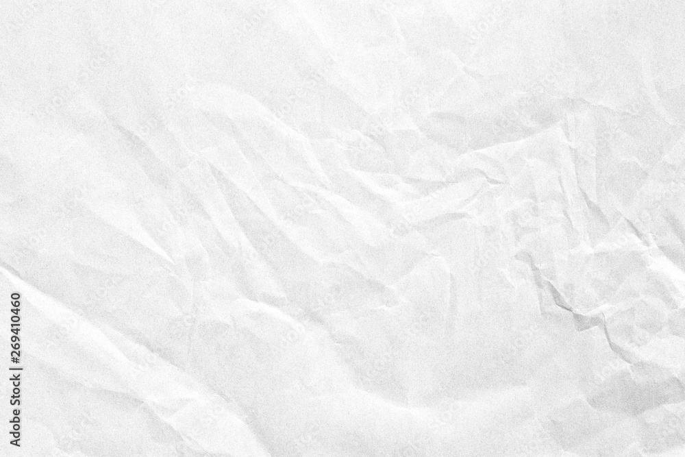 Crumpled white background paper texture