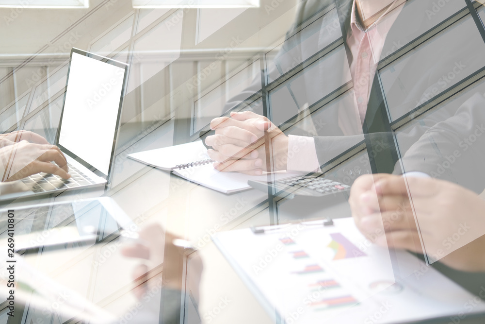 financial adviser discussing with investor. business people have a meeting. businessman working with team