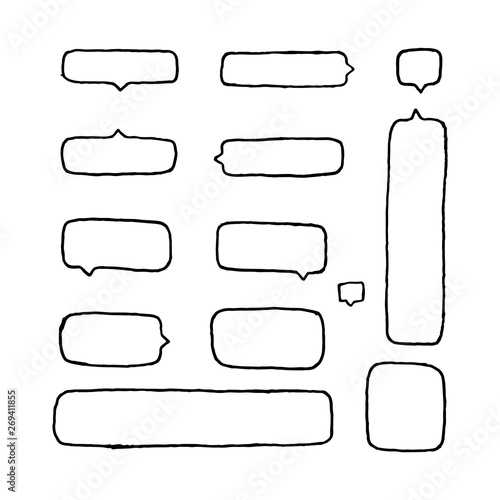 Vector hand drawn notification tooltips. Vector speech bubbles.
