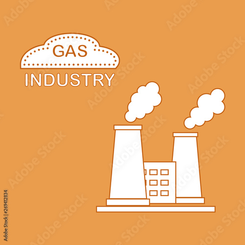 Gas processing plant with smoking chimneys.