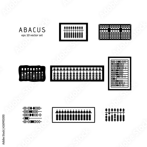 Set - Abacus. Vector icon on white background.