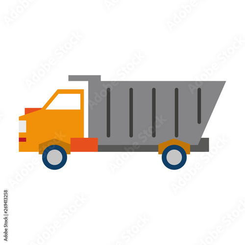 Cargo truck vehicle symbol isolated