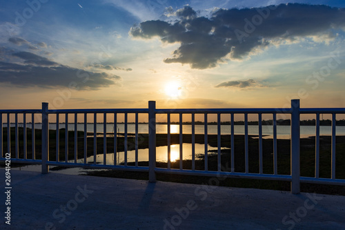 Long bridge in the evening light