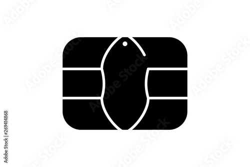 EMV chip icon for bank plastic credit or debit charge card. Vector symbol illustration