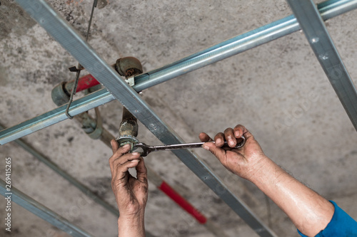 Valokuvatapetti old style fire sprinkler is ready to replace