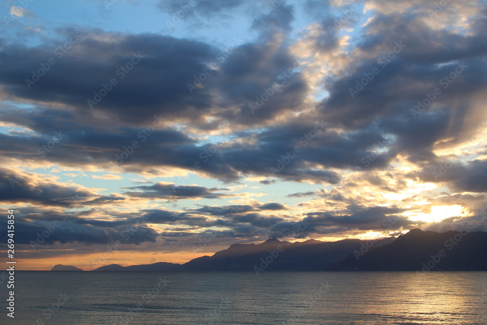 Amalfi Coast with Capri at sunset (Italy) Amalfi Coast with Capri at sunset (Italy)