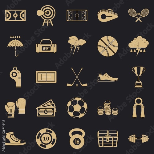 Enhanced training icons set. Simple set of 25 enhanced training vector icons for web for any design