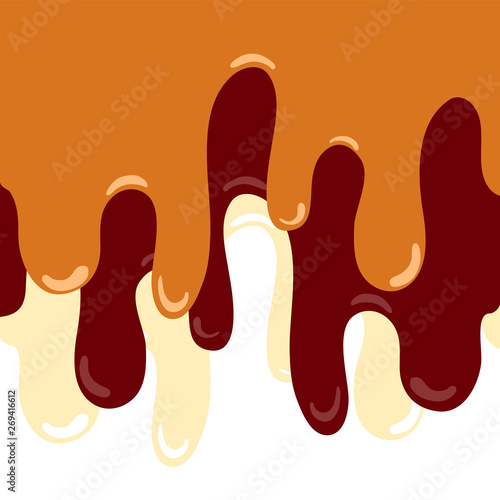 ice cream melted background  with caramel, chocolate, milk, peanut 