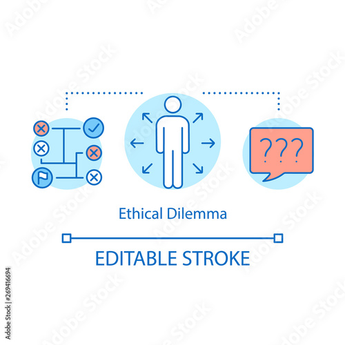 Ethical dilemma concept icon