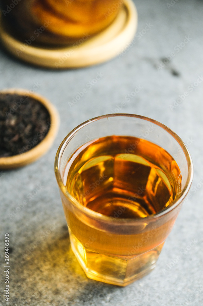 Kombucha on concrete background