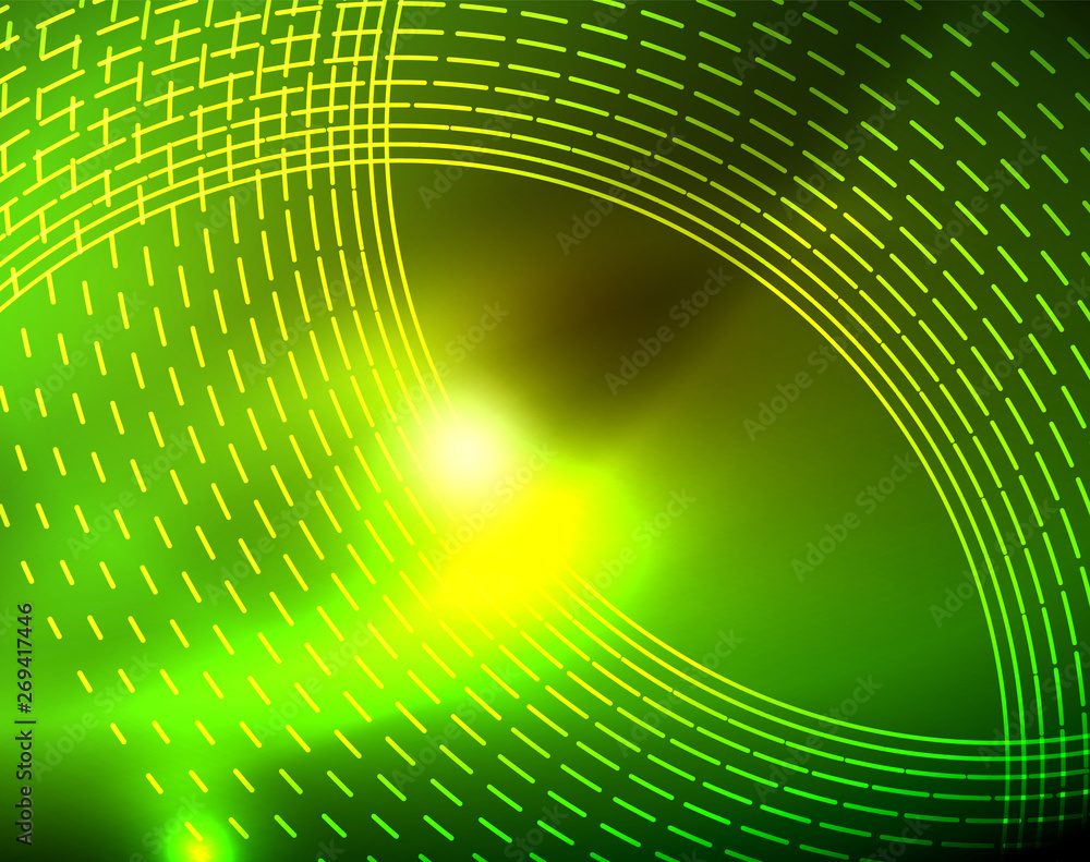 Fototapeta premium Shiny circles glowing abstract background