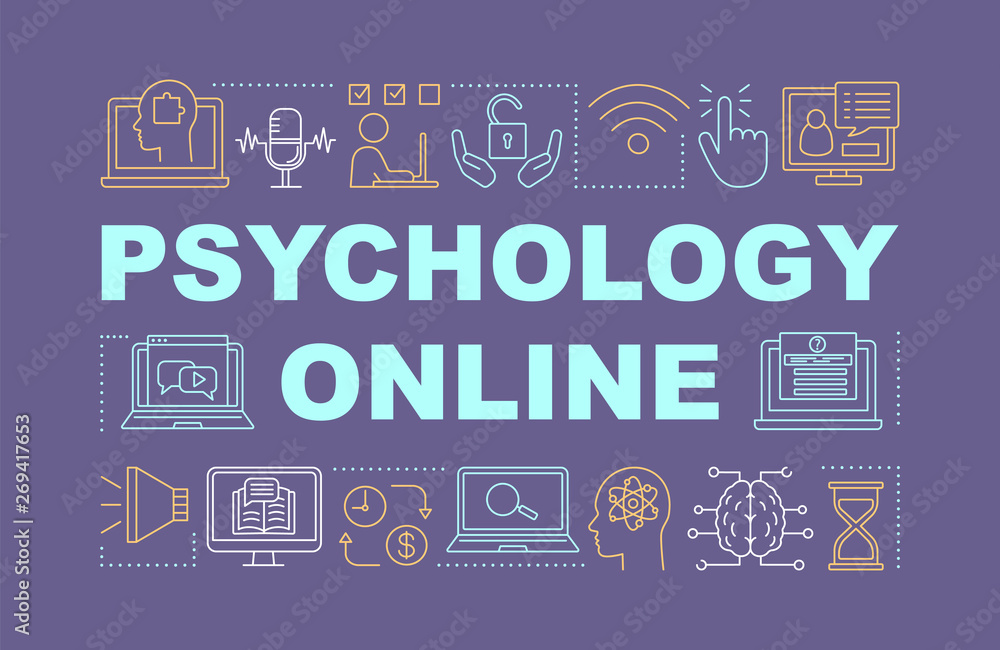 Psychology online word concepts banner