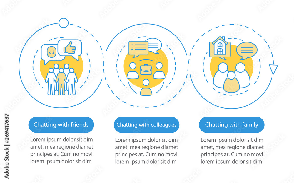 Chatting people vector infographic template