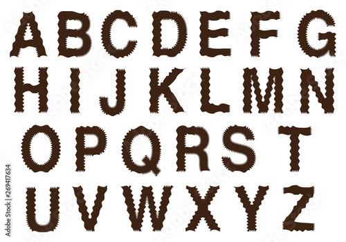 Funny Wobbly Alphabets Vector Font Design