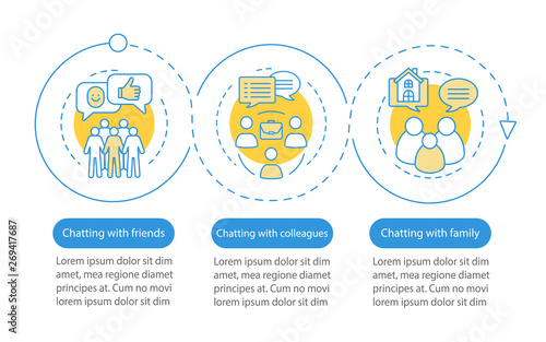 Chatting people vector infographic template