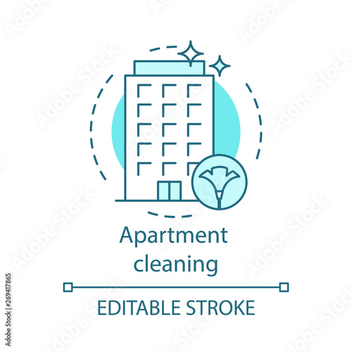 Apartment cleaning concept icon