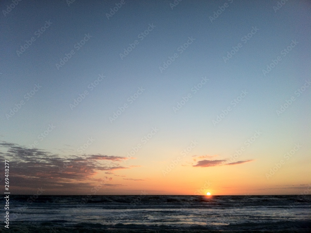Julianadorp sunset at Dutch coast. Northsea Netherlands