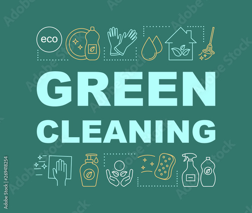 Green cleaning word concepts banner