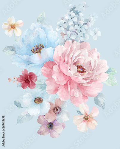 watercolor flowers set,It's perfect for greeting cards,wedding invitation, wedding design,birthday and mothers day cards