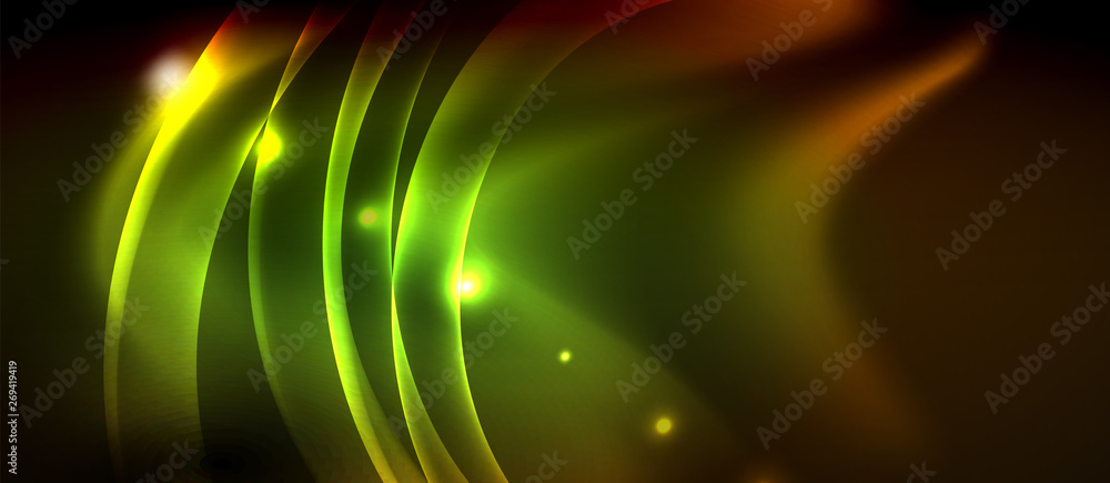Neon color wave lines abstract background, magic techno futuristic light Neon color wave lines abstract background, magic techno futuristic light