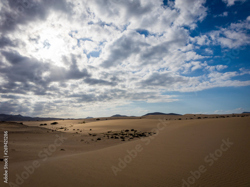 Low sun   Park Natural  Corralejo  Fuerteventura  Canary islands Spain