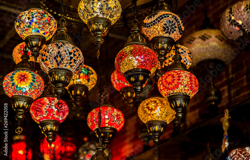 hanging beautiful arab lamp background