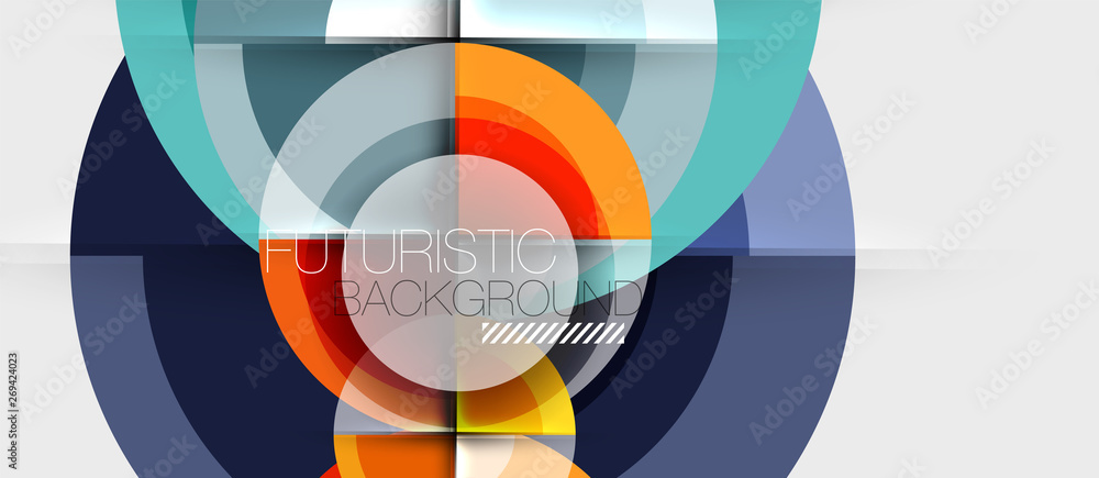 Fototapeta premium Geometric design abstract background - circles