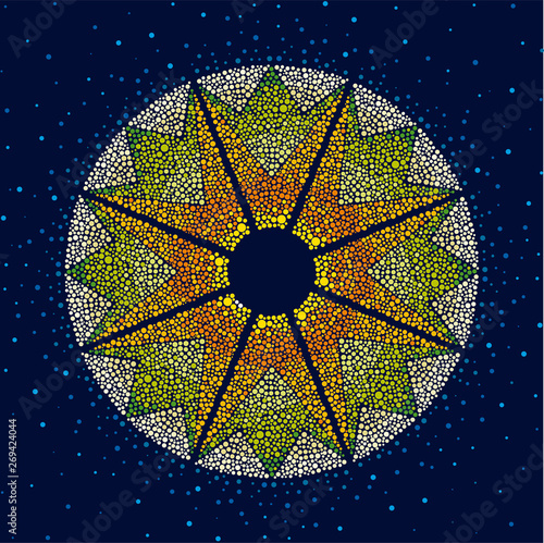 Star made of dots. Backgrou...