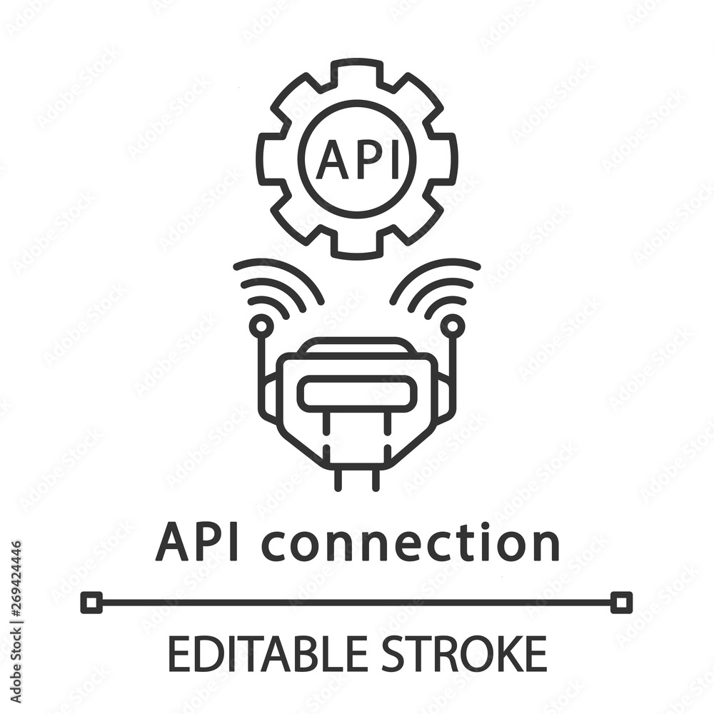 API connection linear icon