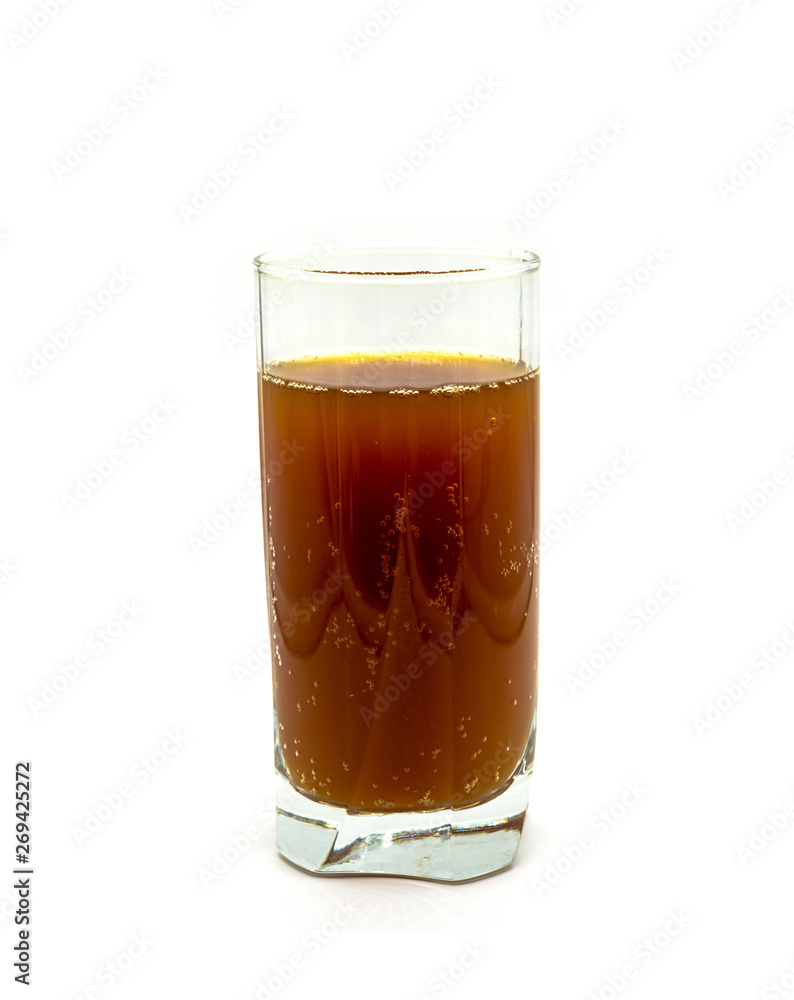 Glass of kvass isolated on white background Glass of kvass isolated on white background