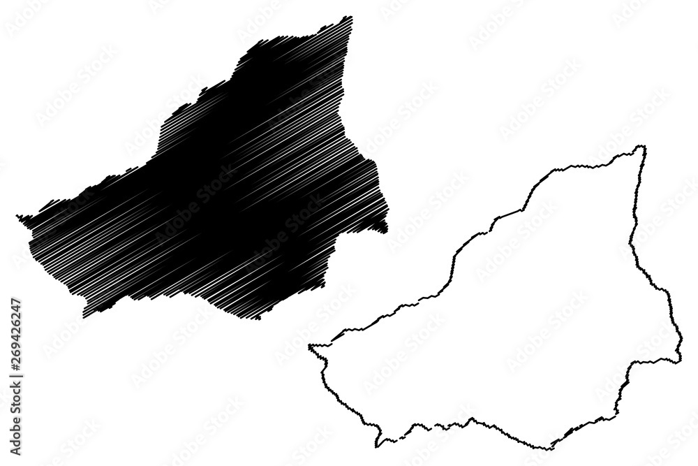 Lunda Sul Province (Provinces of Angola, Republic of Angola) map vector illustration, scribble sketch Lunda Sul map....