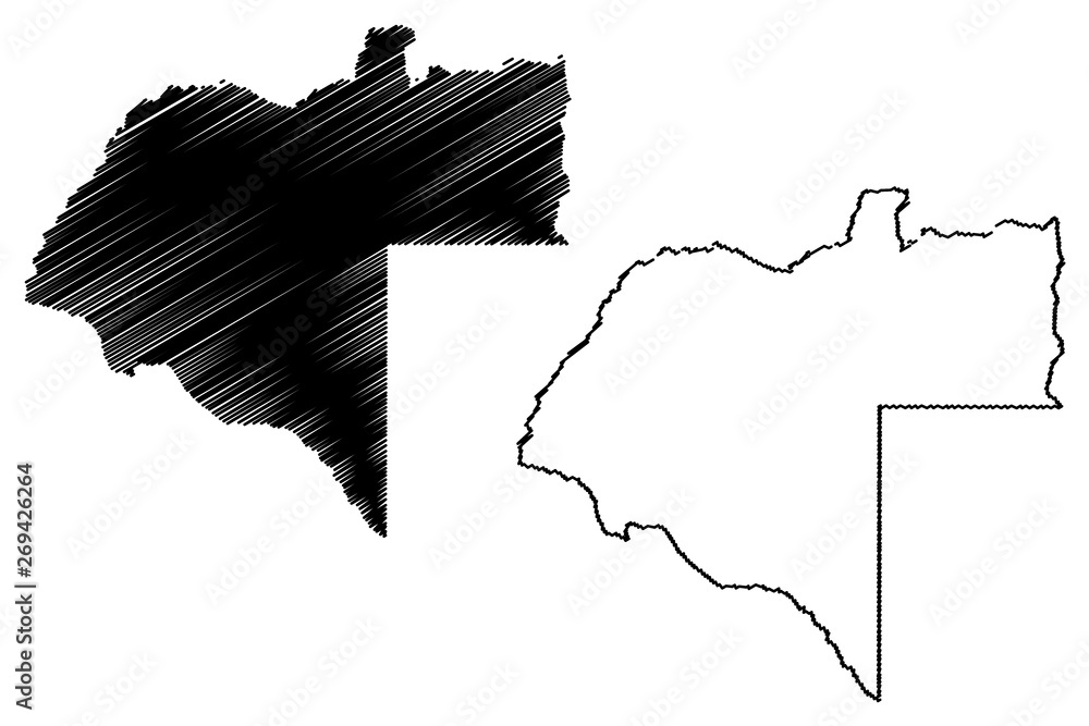 Moxico Province (Provinces of Angola, Republic of Angola) map vector illustration, scribble sketch Moshiko map....