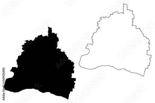Fotografía Dolj County (Administrative divisions of Romania, Sud-Vest Oltenia development region) map vector illustration, scribble sketch Dolj map