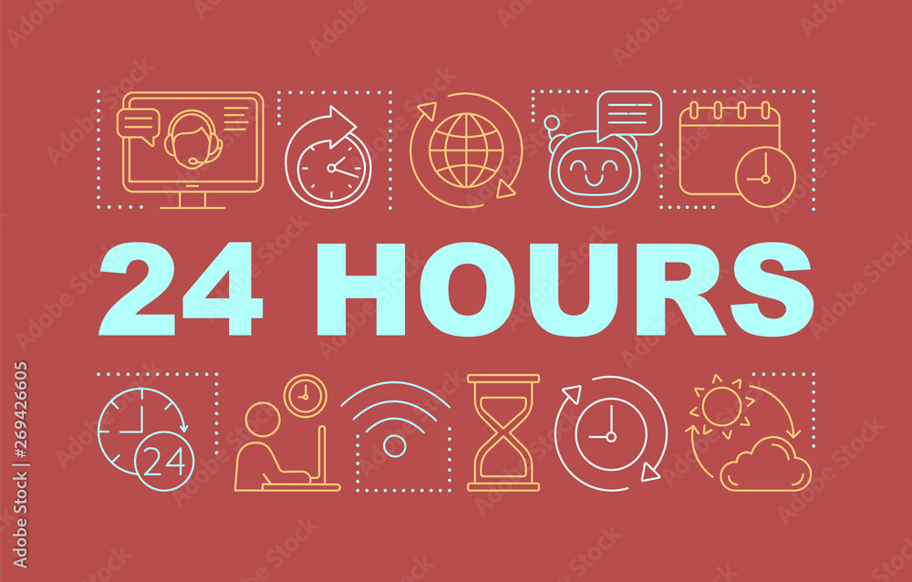 24 hours word concepts banner
