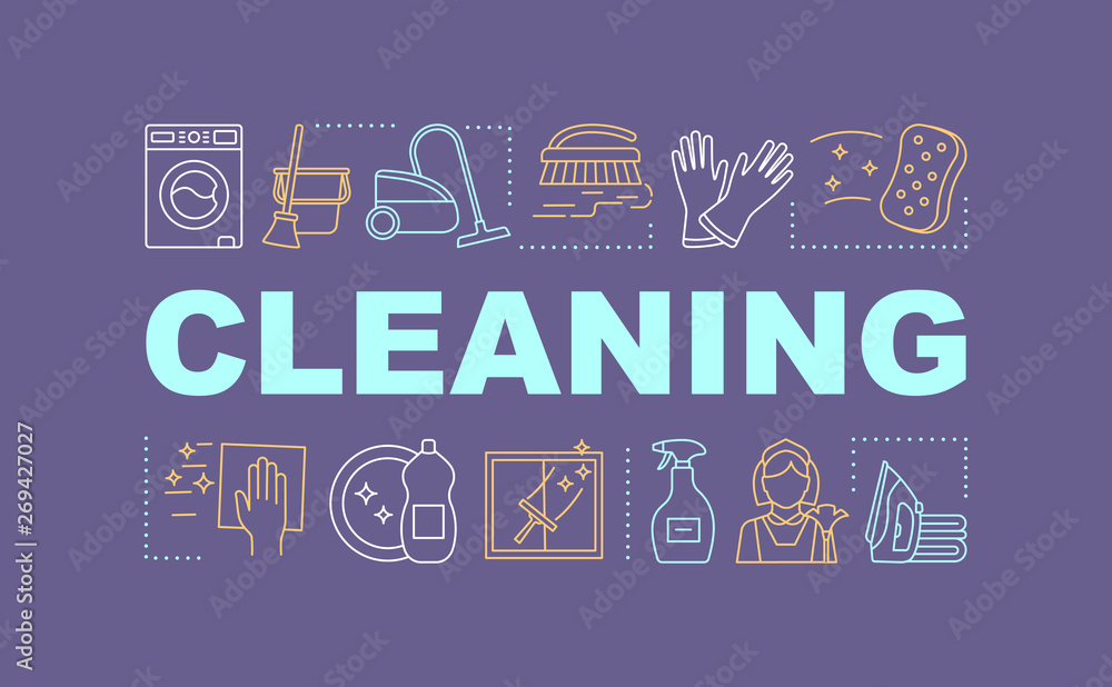 Cleaning word concepts banner Cleaning word concepts banner
