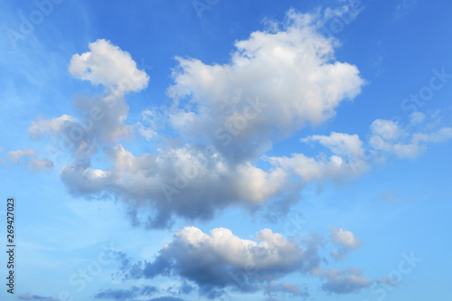 Cloudy sky background on a sunny summer day