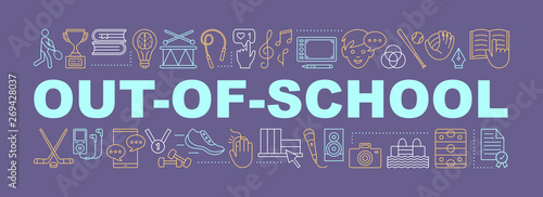 Out-of-school learning word concepts banner