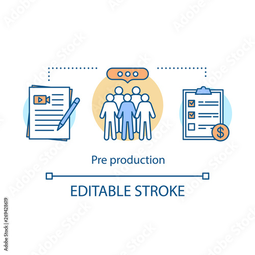 Video pre production concept icon