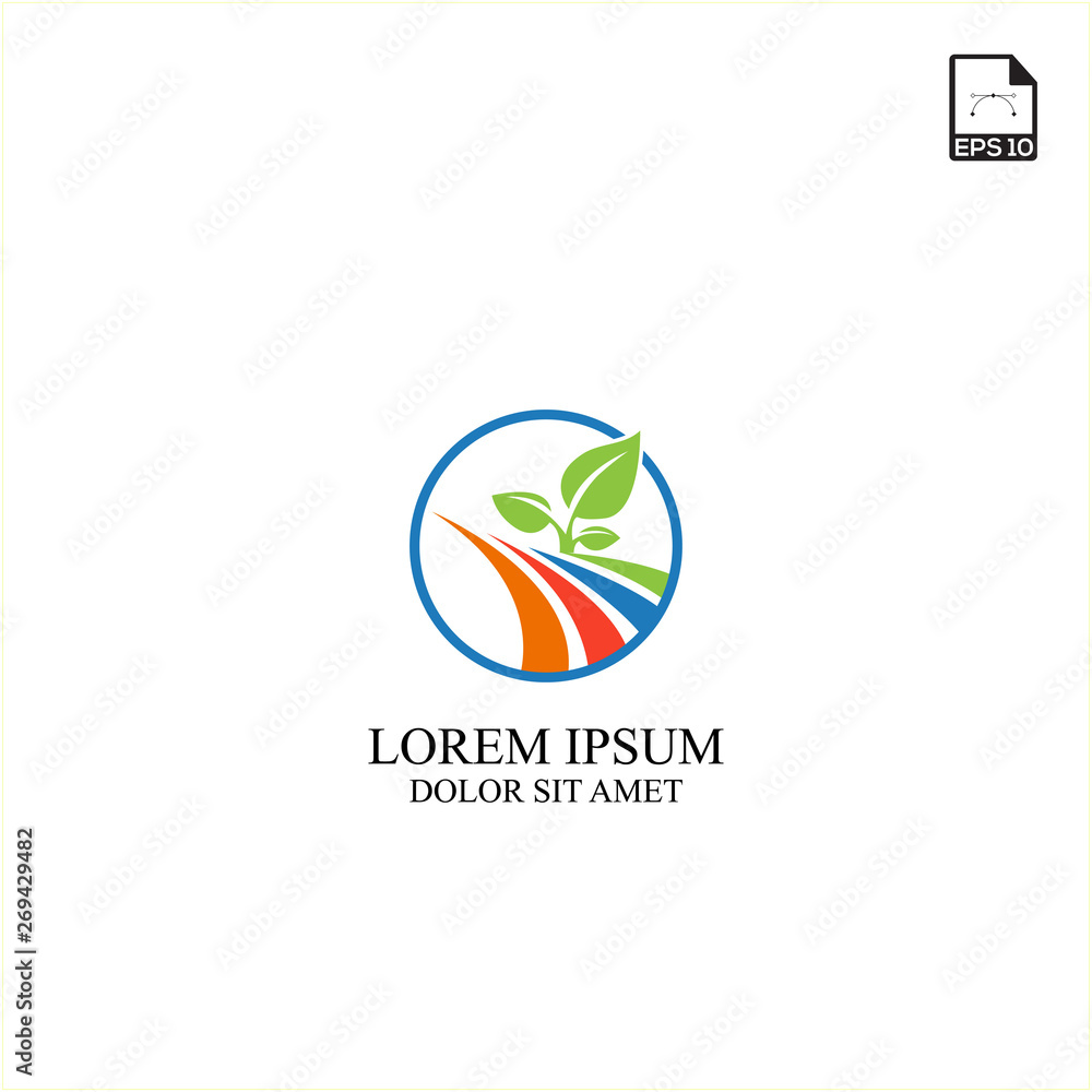 simple concept logo design agriculture technology and farm