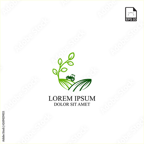 simple concept logo design agriculture technology and farm