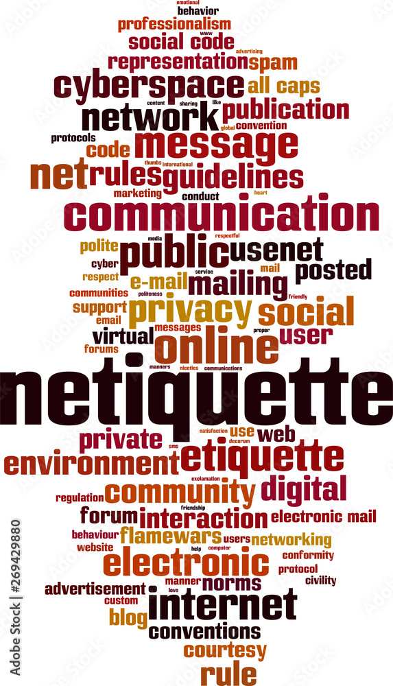 Obraz premium Netiquette word cloud