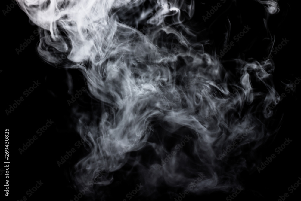 Dry ice smoke Floating in the air, black background Dry ice smoke Floating in the air, black background
