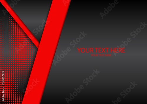 Bright halftone dots and colored inclined ribbons stripes on a dark background. Luxury poster background template.